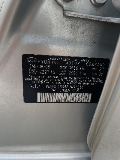 2008 Hyundai Elantra Location - Imports - Row 18 - Stock # H52171