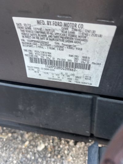 2013 Ford Taurus Location - Ford - Row 37 - Stock # H52196