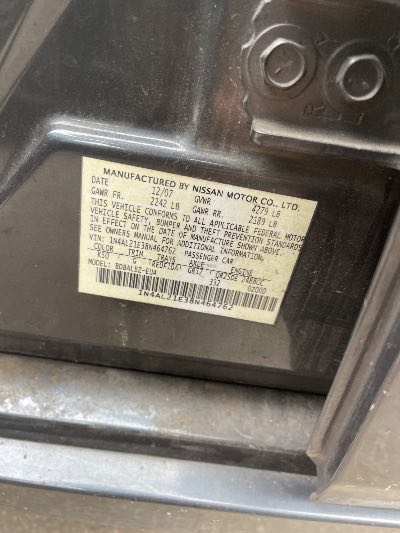 2008 Nissan Altima Location - Imports - Row 25 - Stock # H52282