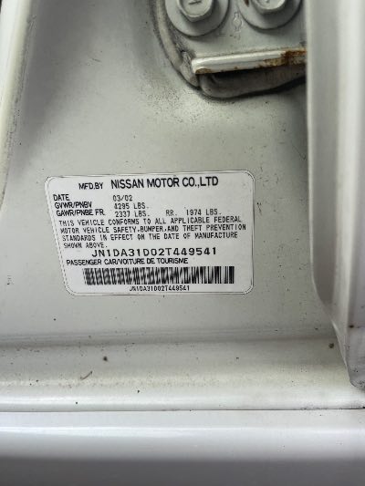 2002 Nissan Maxima Location - Imports - Row 25 - Stock # H52313