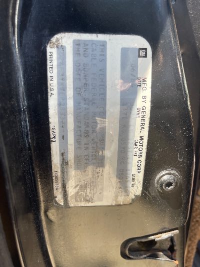 1984 Pontiac Fiero Location - GM - Row 33 - Stock # H52319