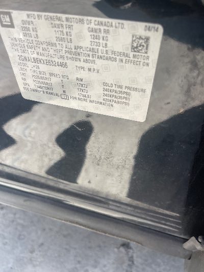 2014 Chevrolet Equinox Location - GM - Row 34 - Stock # H52410