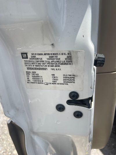 2005 Buick Rendezvous Location - GM - Row 35 - Stock # H52427