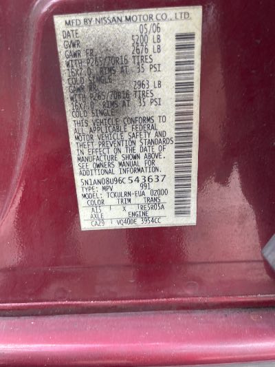 2006 Nissan Xterra Location - Imports - Row 45 - Stock # H52436