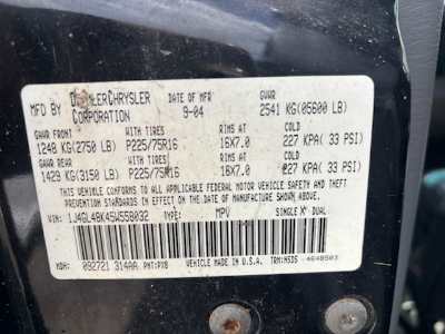 2005 Jeep Liberty Location - Chrysler - Row 43 - Stock # H52507