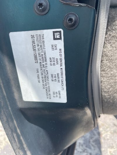 2001 Chevrolet Lumina Location - GM - Row 36 - Stock # H52537