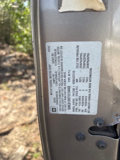 2001 Chevrolet Blazer Location - GM - Row 38 - Stock # H52564