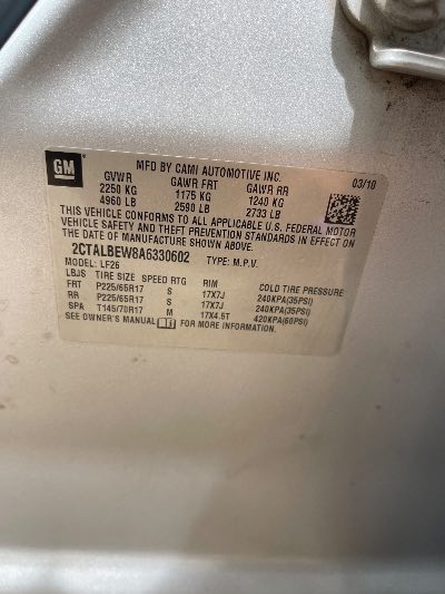 2010 GMC Terrain Location - GM - Row 37 - Stock # H52465