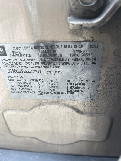 2008 Saturn VUE Location - GM - Row 39 - Stock # H52629