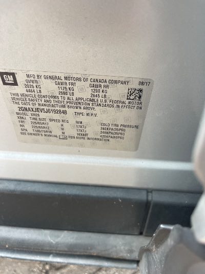 2018 Chevrolet Equinox Location - GM - Row 25 - Stock # H52707