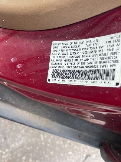2004 Honda CR-V Location - Imports - Row 11 - Stock # H52724