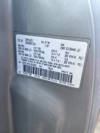 1997 Dodge Ram 1500 Location - Large Trucks & Vans - Row 48 - Stock # H52745