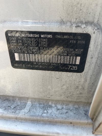 2017 Mitsubishi Mirage Location - Imports - Row 16 - Stock # H52829