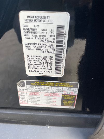 2008 INFINITI FX35 Location - Imports - Row 17 - Stock # H52652