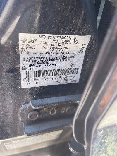 2006 Ford Super Duty F-250 Location - Large Trucks & Vans - Row 49 - Stock # H52944