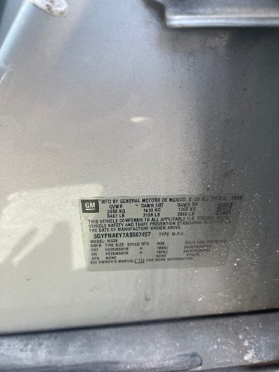 2010 Cadillac SRX Location - GM - Row 26 - Stock # H52959