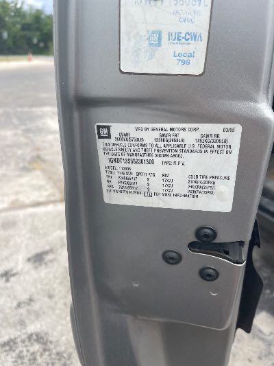 2005 Chevrolet TrailBlazer Location - GM - Row 26 - Stock # H52881