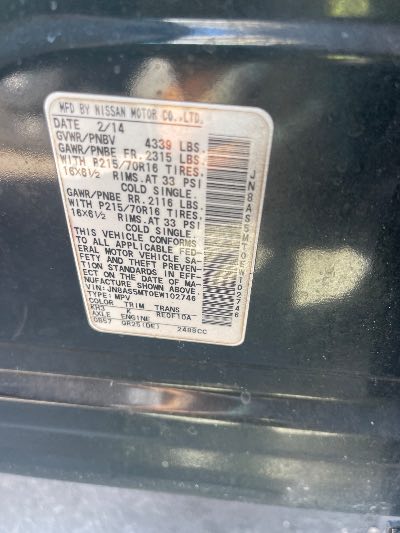 2014 Nissan Rogue Select Location - Imports - Row 25 - Stock # H53000