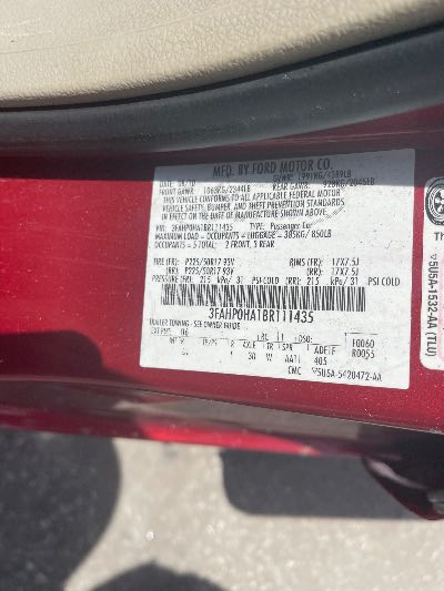 2011 Ford Fusion Location - Ford - Row 34 - Stock # H53009