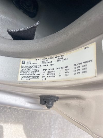 2005 Chevrolet Colorado Location - GM - Row 31 - Stock # H53129