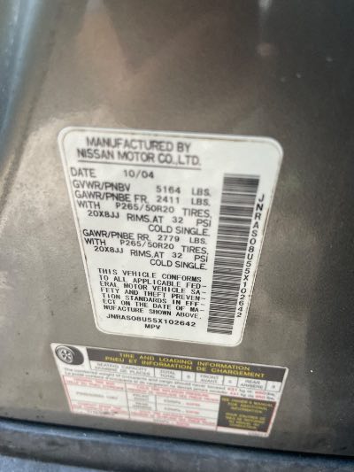 2005 INFINITI FX35 Location - Imports - Row 44 - Stock # H53018