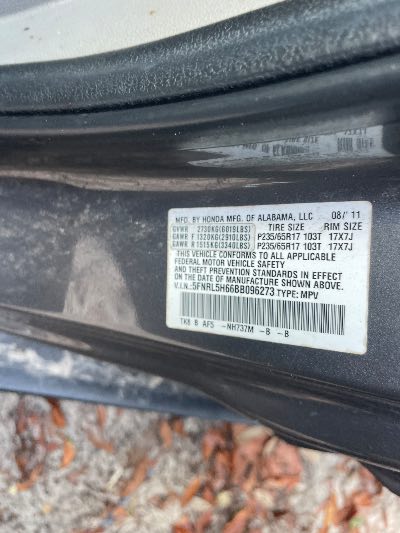 2011 Honda Odyssey Location - Imports - Row 44 - Stock # H52911