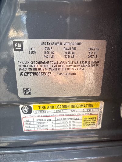 2009 Chevrolet Malibu Location - GM - Row 29 - Stock # H53163