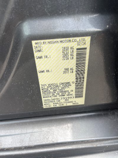 2014 Nissan Altima Location - Imports - Row 44 - Stock # H53083