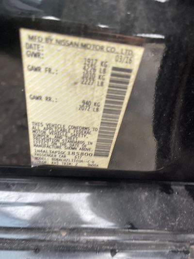 2016 Nissan Altima Location - Imports - Row 46 - Stock # H53211