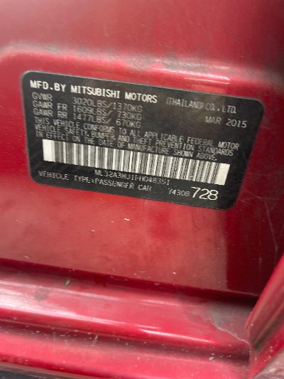 2015 Mitsubishi Mirage Location - Imports - Row 1 - Stock # H53210