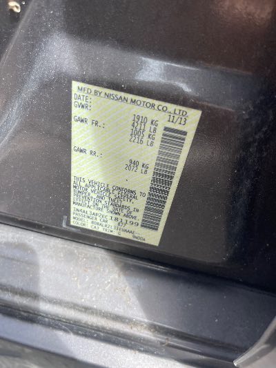 2014 Nissan Altima Location - Imports - Row 44 - Stock # H53252