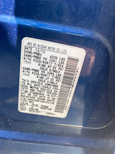 2011 Nissan Rogue Location - Imports - Row 4 - Stock # H53350