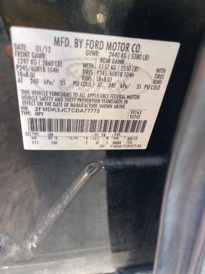 2012 Ford Edge Location - Ford - Row 25 - Stock # H53335