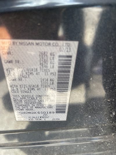 2013 Nissan Pathfinder Location - Imports - Row 5 - Stock # H53434