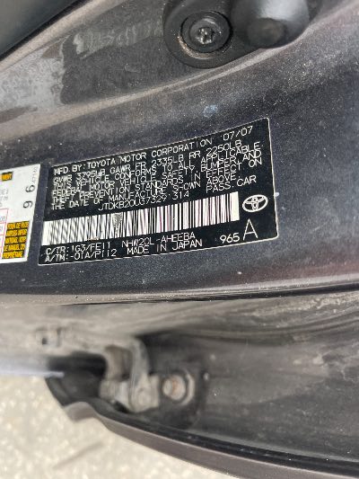 2007 Toyota Prius Location - Imports - Row 9 - Stock # H53485