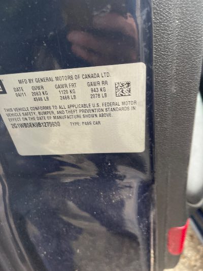 2011 Chevrolet Impala Location - GM - Row 34 - Stock # H53538