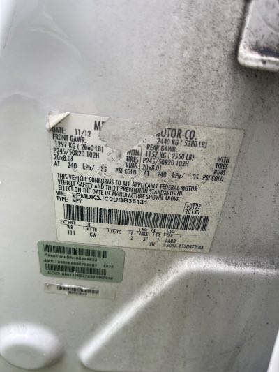 2013 Ford Edge Location - Ford - Row 28 - Stock # H53188