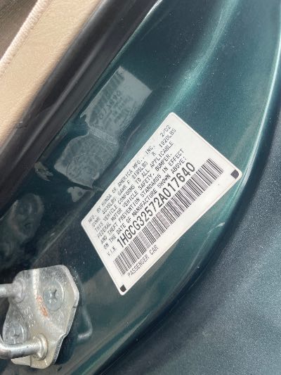 2002 Honda Accord Cpe Location - Imports - Row 11 - Stock # H53563