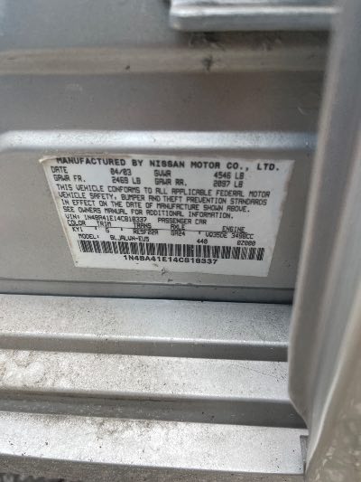 2004 Nissan Maxima Location - Imports - Row 12 - Stock # H53562
