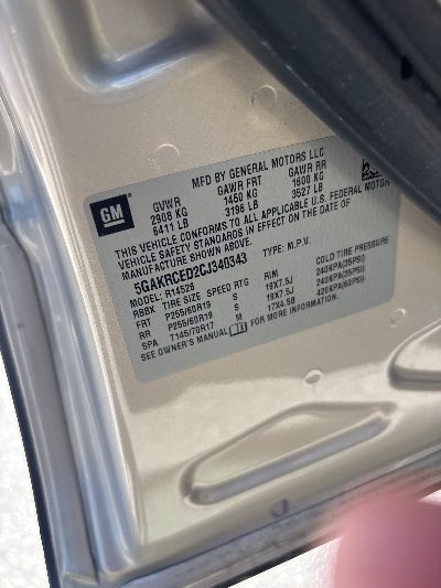 2012 Buick Enclave Location - GM - Row 40 - Stock # H53072