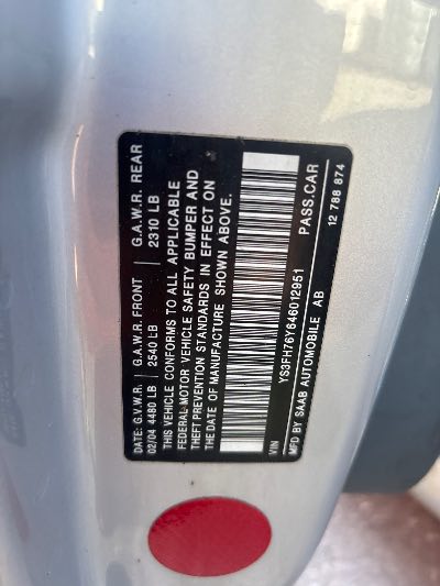 2004 Saab 9-3 Location - Imports - Row 15 - Stock # H53653