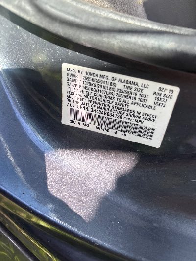 2010 Honda Odyssey Location - Imports - Row 5 - Stock # H53201