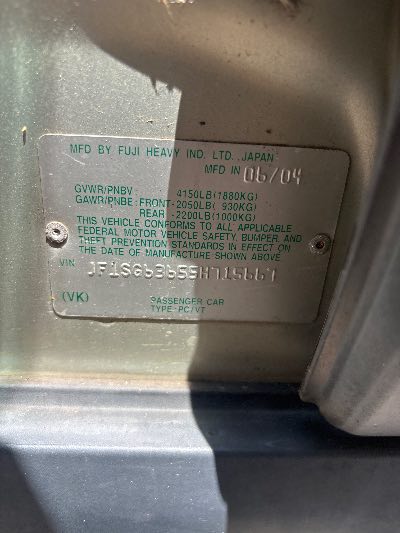 2005 Subaru Forester (Natl) Location - Imports - Row 20 - Stock # H53671