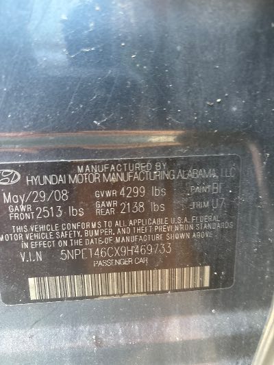 2009 Hyundai Sonata Location - Imports - Row 16 - Stock # H53705
