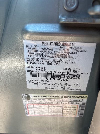 2007 Ford Freestyle Location - Ford - Row 29 - Stock # H53715