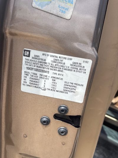 2002 GMC Envoy Location - GM - Row 37 - Stock # H53733