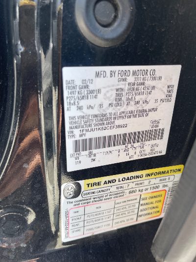 2012 Ford Expedition Location - Large Trucks & Vans - Row 27 - Stock # H53761