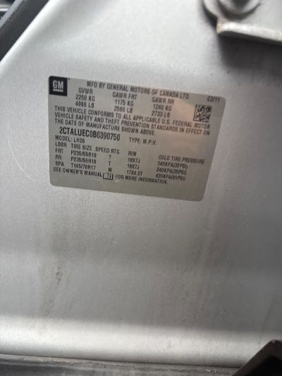2011 GMC Terrain Location - GM - Row 38 - Stock # H53808