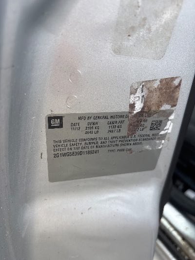 2013 Chevrolet Impala Location - GM - Row 39 - Stock # H53834