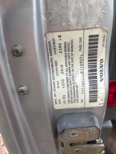 1994 Volvo 900 Location - Imports - Row 21 - Stock # H53426